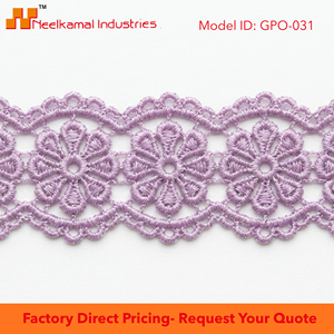 15mm Lavender Geometric Guipure Lace Trim Eco-Friendly 100% Polyester Wholesale 20 Meter Packing Kids Wear Dresses <b>Sewing</b> Craft - Product Image 6