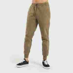 Venta al por mayor de pantalones de chándal de cintura media para hombre de talla grande de algodón Joggers cintura elástica cómodo forro polar deporte Casual liso teñido - Product Image 1