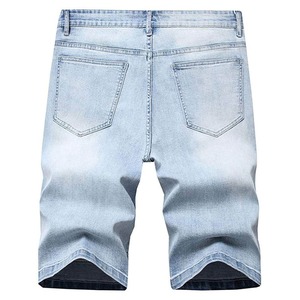 Blue Men's Denim <b>Work</b> <b>Jean</b> Shorts 100% Cotton Simple Style Knitted Weaving Method for Summer - Product Image 6