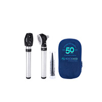 Otoscope ROCKMED Mini 2-en-1 en acier inoxydable avec lumière, détecteur d'infections auriculaires