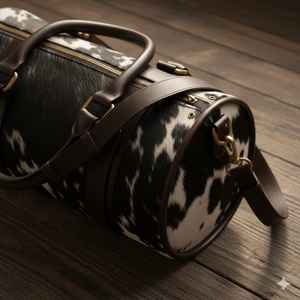 Sac de voyage en cuir véritable style vintage grande capacité avec fermeture éclair pour week-end LHDB-0104 - Product Image 5