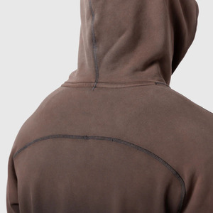 100% Cotton <b>Thermal</b> Hoodie <b>Men</b> Vintage Sun Faded Acid Wash Oversized Winter Hoodie OEM Custom Logo Streetwear - Product Image 4
