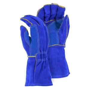 ถุงมือทำงานคุณภาพพรีเมียมเสริมความแข็งแรง ถุงมือหนังวัวสำหรับงานเชื่อม ถุงมือหนังป้องกันความร้อนบุด้วยผ้าฝ้าย - Product Image 6