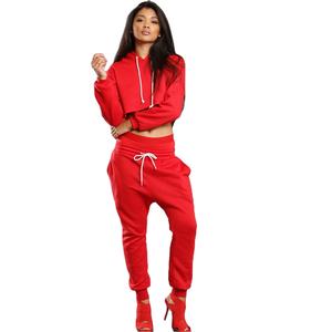 Conjunto de dos piezas de chándales largos al por mayor, estilo deportivo personalizado, colores sólidos, chándal transpirable de moda para mujer - Product Image 4