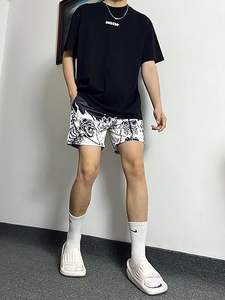 Shorts Casuales de Frente Plano, Shorts de Diseñador de Moda Urbana, con Cordón Ajustable, para Verano - Product Image 2