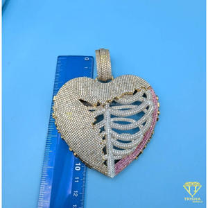 Collar de Corazón Esqueleto Premium con Joyería de Lujo Estilo Urbano y Acabado en Oro y Plata - Product Image 5