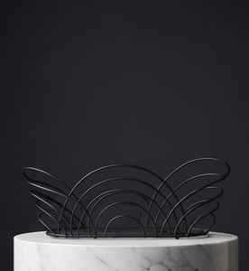 Wholesale <b>Black</b> Metal <b>Wire</b> Fruit Storage <b>Basket</b> Minimalist Decorative Bread Holder Kitchen Organizer - Product Image 5