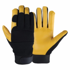 Guantes Mecánicos de Cuero de Vaca de Grano Grueso con Puño de Neopreno de 11 oz, Resistentes al Calor, Chispas y Cortes, Antiestáticos, Protección para las Manos - Product Image 1