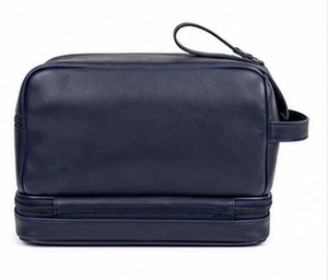 Gravs Premium Genuine Leather Eco-Friendly Waterproof Vintage Handled Travel Dopp Kit Zipper Cosmetic Organizer Travel <b>Case</b> - Product Image 4