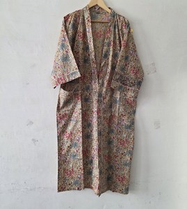 ชุดคลุมกิโมโนแขนยาวผ้าฝ้ายถักลายพิมพ์สวยงาม พรีเมียม ระบายอากาศได้ดี นุ่มสบาย เหมาะสำหรับใส่พักผ่อนในฤดูร้อน - Product Image 4