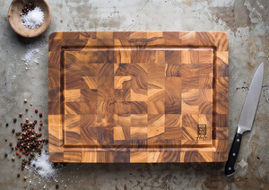 Planche à découper en bois durable et écologique, épaisseur 5 cm, pour usage domestique et commercial, ensemble de planches de cuisine Ha Le Teak - Product Image 5