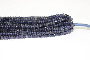 Cuentas Rondelle facetadas de iolita Natural de calidad AAA, hebra de 4-4,5mm y 13 pulgadas para la fabricación de joyas - Product Image 3