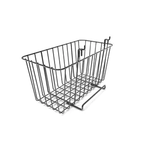 Panier de rangement en fil métallique avec crochets en bois pour cuisine, égouttoir durable, support pliable, compatible lave-vaisselle et micro-ondes - Product Image 1