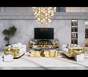 Luxury design abstract pure brass coffee <b>table</b> designer <b>gold</b> center <b>table</b> modern artistic cocktail <b>table</b> - Product Image 6