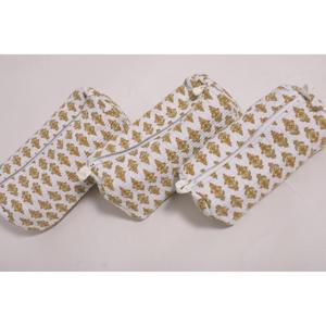 Bolsa de Maquillaje Floral de Algodón Ecológica y Ligera Hecha a Mano, Bolsa de Cosméticos de Viaje con Estampado Indio para Organizador, para Mujer - Product Image 5