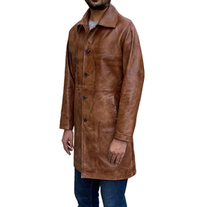Manteau en cuir pour homme, style unique, haute qualité, en cuir véritable, vente en gros, logo personnalisé, vêtements d'extérieur d'hiver - Product Image 4
