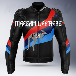 Leather <b>Racing</b> <b>Jackets</b> for Motorbikes Premium Quality Kangaroo Cowhide Milled Made in Pakistan Motorbike Wear Perforated - Product Image 4