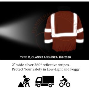 Windproof Reflective Safety Bomber Jacket Set Reflective Safety Clothing in Cotton Blends Jacket Workwear Softshell - Product Image 3
