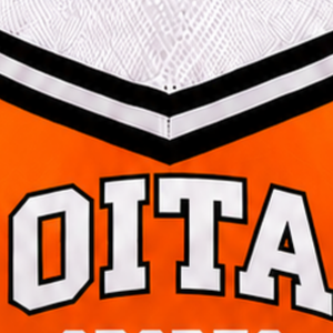 Haut court de cheerleading sans manches orange et noir pour femmes et filles, uniforme de performance athlétique, tenue de sport pour l'entraînement en équipe - Product Image 5