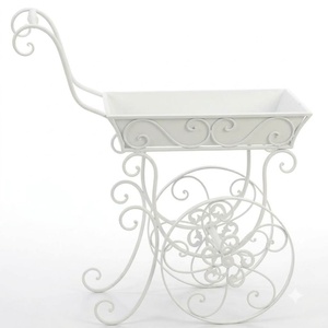 Support à plantes vintage en fer forgé à 3 niveaux, revêtement époxy, pour extérieur, décoration de jardin, porte-fleurs en métal avec capacité de 4 pots - Product Image 1