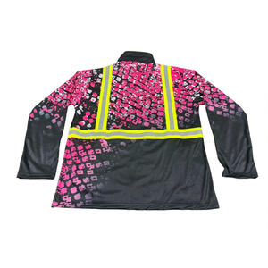 Veste de sécurité haute visibilité personnalisée en polyester respirant avec bande réfléchissante, manches longues, fermeture éclair intégrale, pour le travail et l'exploitation minière - Product Image 2