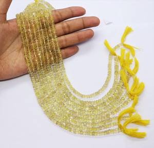 Perles Rondelles Facettées en Quartz Citron Naturel 5,5-6MM, Perles Rondelles en Pierre Précieuse Quartz Citron 13 Pouces, Bijoux en Quartz Citron Naturel - Product Image 5