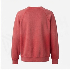 เสื้อสเวตเชิ้ตผู้ชายสีแดง ผ้าฝ้ายเฟรนช์เทอร์รี่ คอกลม ทรงปกติ สวมใส่สบายๆ สำหรับฤดูใบไม้ร่วง - Product Image 2