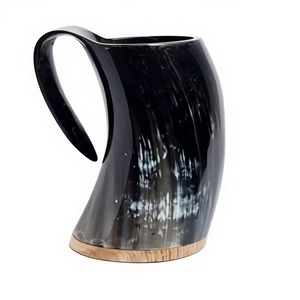 Chope à bière vintage en corne naturelle avec poignée, style corne rustique, écologique, Rehman Craft, pour bar, fête, festival - Product Image 3