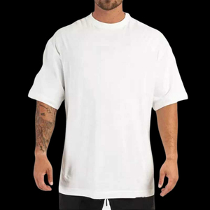 เสื้อยืดแขนสั้นผู้ชายแบบสั่งทำ ผ้าโพลีเอสเตอร์/คอตตอน แห้งเร็ว ระบายอากาศได้ดี ทรงเข้ารูป สไตล์ฮิปฮอป เหมาะสำหรับออกกำลังกาย วิ่ง และเล่นกีฬา - Product Image 2