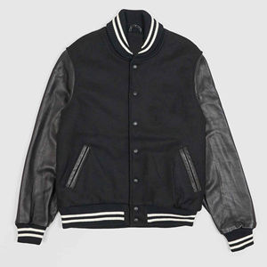 Blouson universitaire d'hiver pour homme OEM de haute qualité, en tissu personnalisé, col montant, logo avant, sur mesure, style streetwear, chaud - Product Image 1