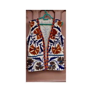 เสื้อเบลเซอร์สุซานีสำหรับผู้หญิง แจ็คเก็ตปักลายแบบดั้งเดิม เสื้อคลุมสไตล์โบฮีเมียนลายชาติพันธุ์ - Product Image 4