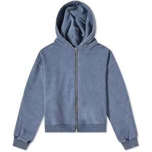 Heavyweight <b>Navy</b> Blue Full Zip Hoodie 450gsm Heavyweight Knitted Hooded with 100% Cotton Hoodies for <b>Men</b> - Product Image 5