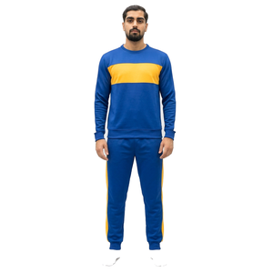 Survêtement réversible streetwear pour homme, gris et rouge, col rond, coupe lourde, manches longues, taille élastique, décontracté, hiver - Product Image 6