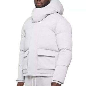 Blouson matelassé coupe-vent à capuche pour homme, léger, résistant à l'eau, tissé, avec fermeture éclair, thermique, pour l'hiver et les voyages - Product Image 2