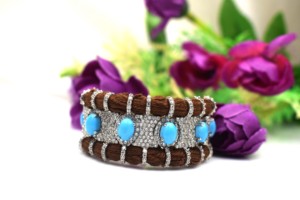 Handcrafted 18K Solid Gold Rhodium Plated Multi <b>Gemstone</b> & Zircon Diamond Trendy <b>Bracelet</b> for Wedding & Party Occasions - Product Image 3