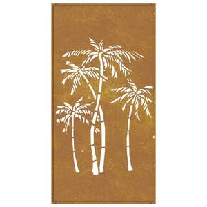 Decoración de Pared para Patio de Acero Corten de 41.3''x21.7'', Diseño Artístico Metálico de Palmera - Product Image 5