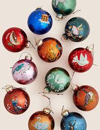 Ornements de Noël faits à la main en papier mâché, boules rouges, blanches et bleues, décorations suspendues pour l'arbre - Product Image 5