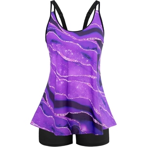 Maillot de bain tankini athlétique pour femmes avec short, maillot de bain respirant pour les vacances à la plage et au bord de la piscine - Product Image 5