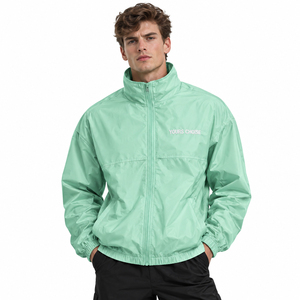 OEM Custom Embroidered Logo Men's Stand Collar Windbreaker <b>Jacket</b> Lightweight Nylon <b>Jackets</b> Men Waterproof <b>Racer</b> <b>Jackets</b> - Product Image 1