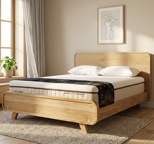 Salzburg Solid Teak Eco-Friendly Durable Convertible <b>Platform</b> <b>Bed</b> <b>Frame</b> Minimalist Bedroom Furniture Custom Hotel Apartment - Product Image 1