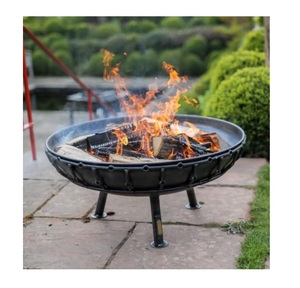 Brasero extérieur à bois avec couvercle rond étanche pour fêtes et soirées en plein air - Product Image 2