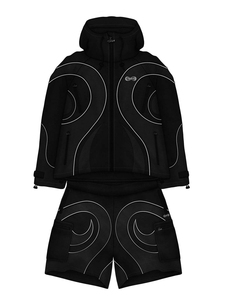 Reflective <b>Summer</b> Hooded Windbreaker Set Unisex Nylon Tracksuit <b>Jacket</b> Shorts Custom Logo 2 piece Nylon shorts Sets - Product Image 2