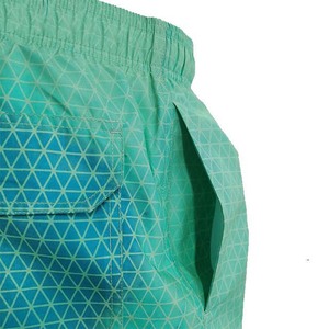 Geometric Print Quick Dry Board Shorts Drawstring <b>Waist</b> Casual Swimwear Green Blue Gradient Pattern Short Length 2026 - Product Image 3