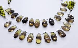 Cuentas de Cuarzo Limón Bio Natural Facetadas en Forma de Pera de 13x22 MM, Cuentas de Piedra Preciosa de Cuarzo Limón Bio de 7.5 Pulgadas, Cuentas de Cuarzo Limón de Súper Calidad - Product Image 3