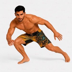 กางเกงฝึกซ้อม MMA รุ่นใหม่ 180 GSM โพลีเอสเตอร์ผสมสแปนเด็กซ์ ระบายอากาศได้ดี แห้งเร็ว น้ำหนักเบา ยืดหยุ่น เหมาะสำหรับมวยไทยและกราปลิง - Product Image 3