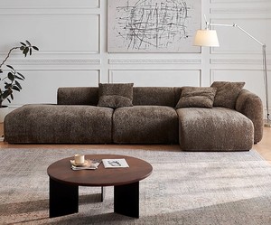 Canapé d'angle modulaire en chenille chocolat moderne, style <span class=keywords><strong>français</strong></span>, avec chaise longue, pour villa, salon, appartement minimaliste - Product Image 5