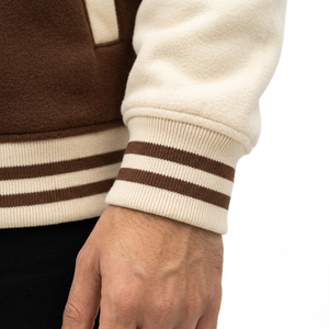 Chaqueta Varsity Negra y Blanca para Hombre, Corte Regular, Cuello Alto, Cierre de Botones, Estilo Casual, Color Sólido, Poliéster/Algodón Ecológico - Product Image 6