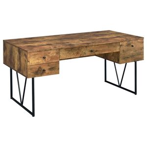 Scrivania Sonoma Rustic Nutmeg a 4 cassetti, elegante scrivania per computer con un tocco di stile - Product Image 2