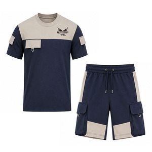 Conjunto de Dos Piezas para Hombre Ekin Impex, Camiseta y Pantalones Cortos con Bloques de Color, Estilo Urbano, Ropa Deportiva de Secado Rápido, Suministro al por Mayor - Product Image 1