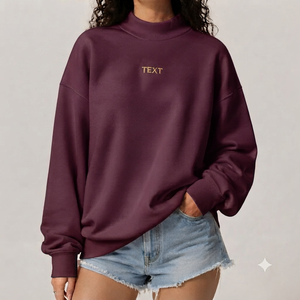 เสื้อสเวตเชิ้ตผู้หญิงทรงโอเวอร์ไซส์ คอเต่า ผ้าฟลีซเนื้อนุ่ม ระบายอากาศได้ดี พิมพ์ลาย สวมใส่สบาย แขนยาว สไตล์สตรีทแวร์ สำหรับฤดูใบไม้ผลิ ฤดูหนาว ฤดูใบไม้ร่วง - Product Image 1